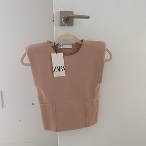 NWT- Zara crop top in pink